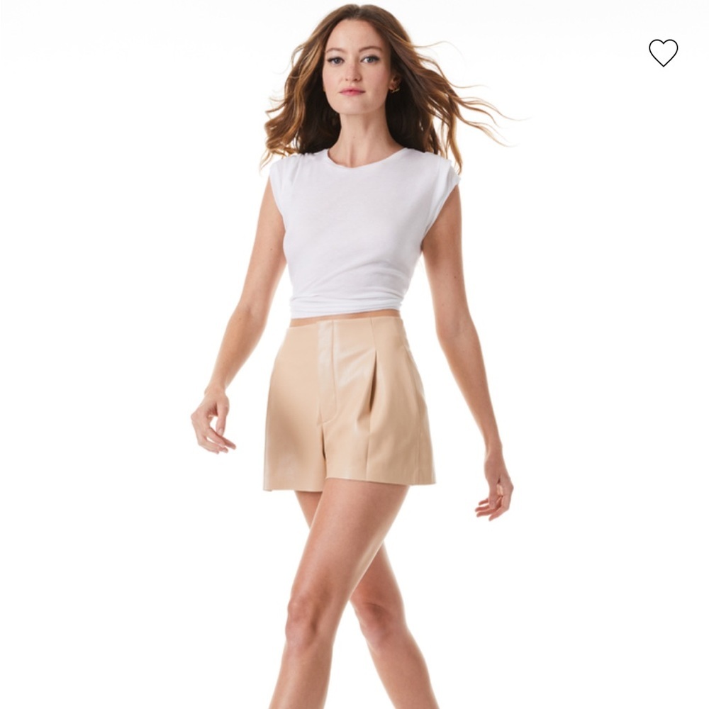 Alice + Olivia High Waist Tan Shorts - Picture 3 of 10